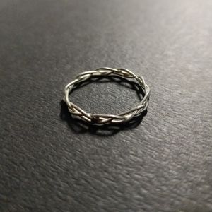 Silver Tone Braided Ring